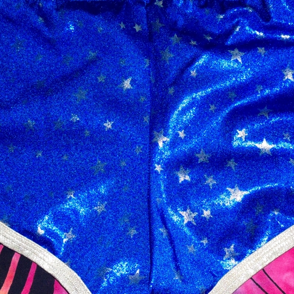 Bright blue and silver star shorts - Picture 3 of 3
